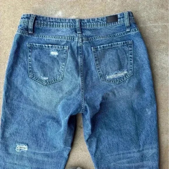 Women’s Flamingo Ankle Cropped Destressed High Waist Deniem Jeans Medium/28 - Picture 8 of 16